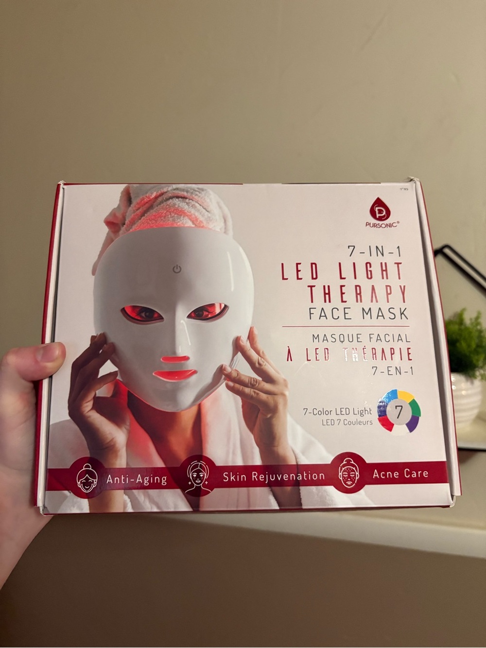 Purusonic 7-in-1 LED Light Therapy Face Mask - White